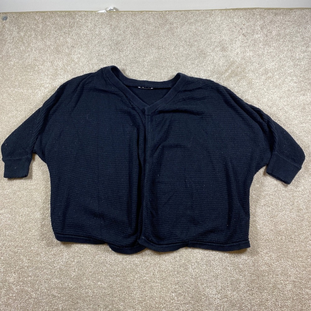 Madewell Cardigan Womens Small Black Batwing Sleeve Cropped Knit F3450